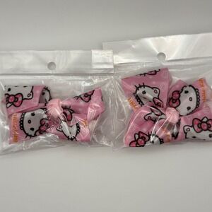 2 Pack Kitty Hair Bows‎ Clips Pink White Character Design Kids Accessories